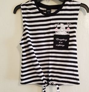 Hot topic disney alice in wonderland crop shirt